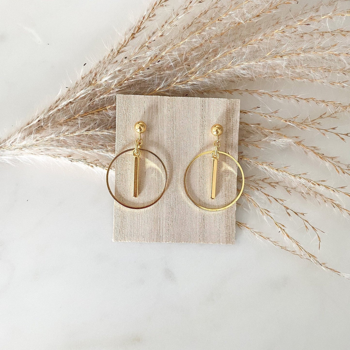 Boho Ohrringe "Line" in gold - minimalistisch - Feenmanufaktur
