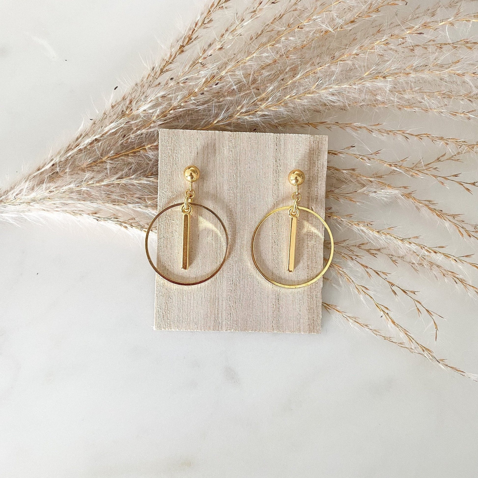 Boho Ohrringe "Line" in gold - minimalistisch - Feenmanufaktur