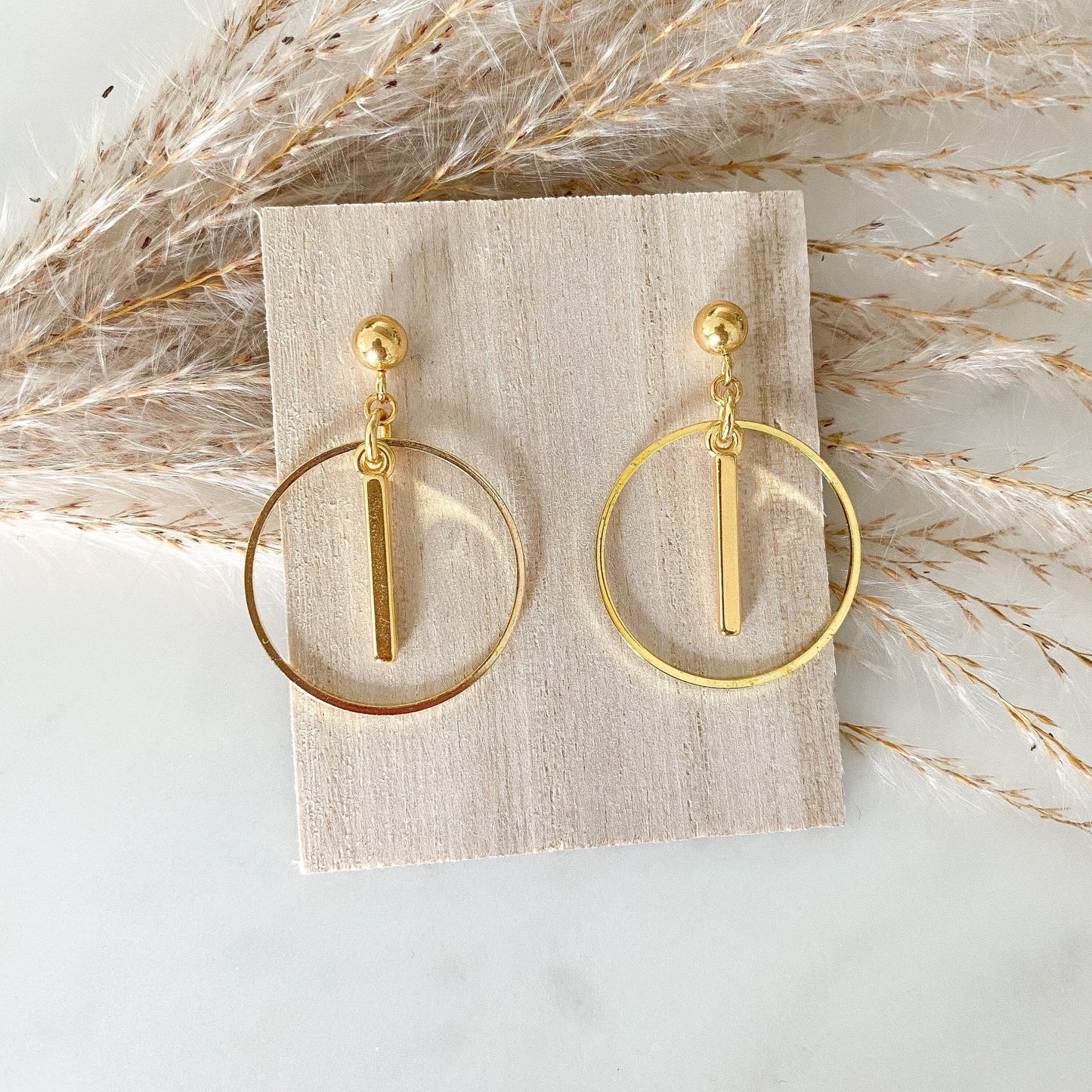 Boho Ohrringe "Line" in gold - minimalistisch - Feenmanufaktur