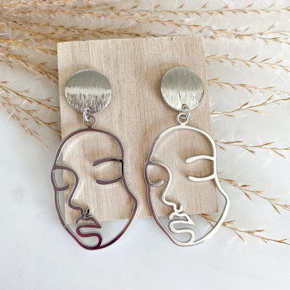 Boho Ohrringe mit Gesicht silber gold - Feenmanufaktur