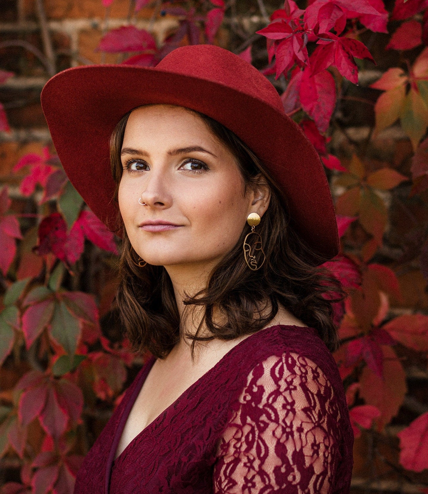 Boho Ohrringe mit Gesicht silber gold - Feenmanufaktur