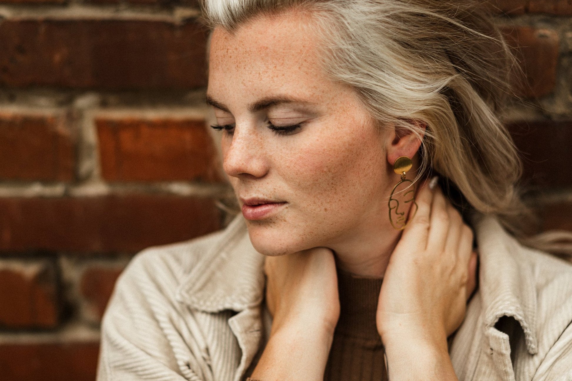 Boho Ohrringe mit Gesicht silber gold - Feenmanufaktur