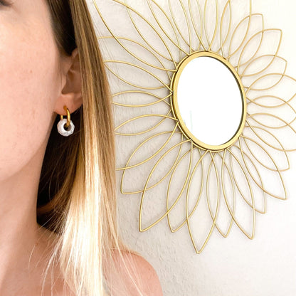 Boho - Ohrringe mit Marmor Anhänger - Feenmanufaktur