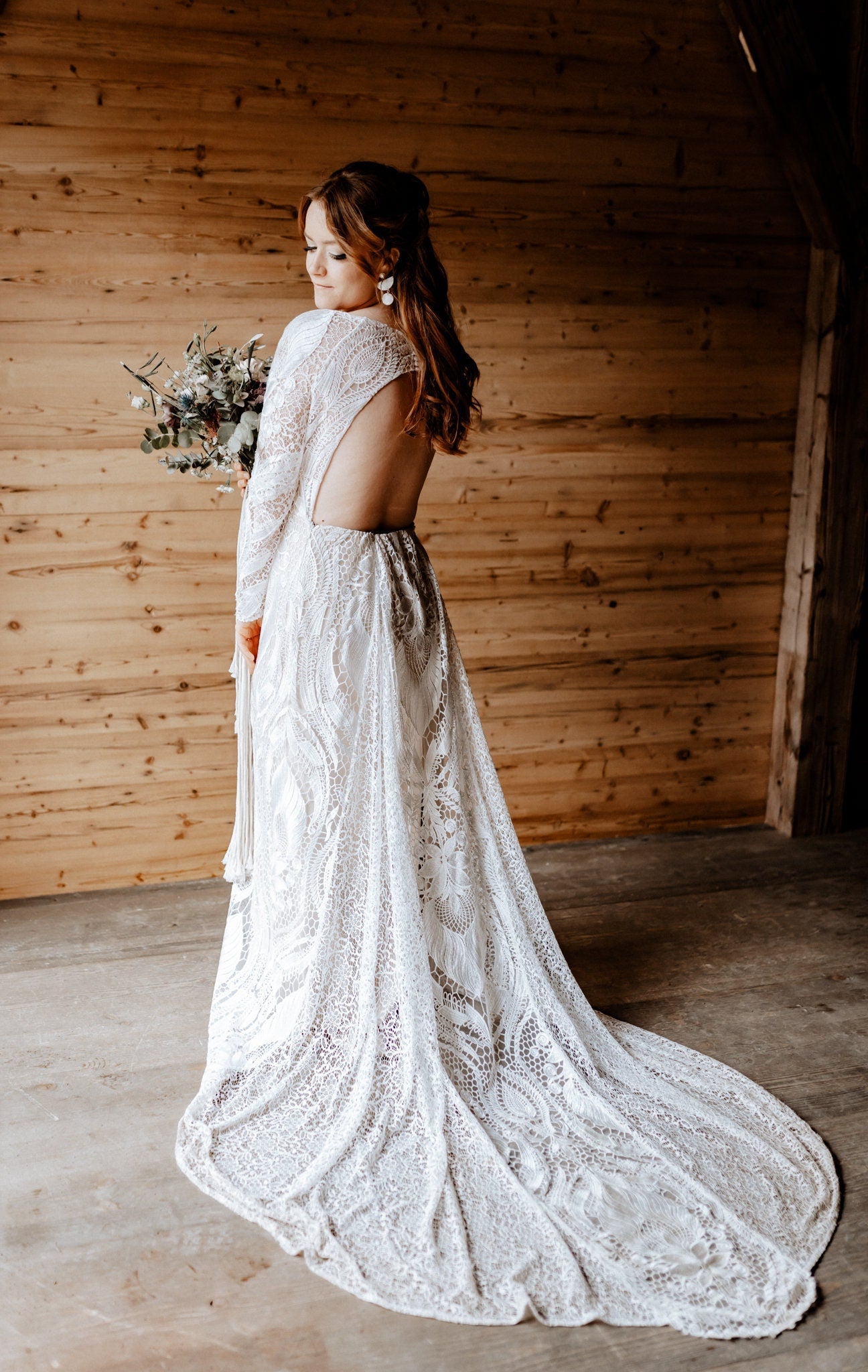 Boho Ohrringe Resin Harz *Blogger Stil* goldene Fassung mit Perle orientalisch weiß creme Hochzeit Süßwasserperle Boho Kreis Statement - Feenmanufaktur