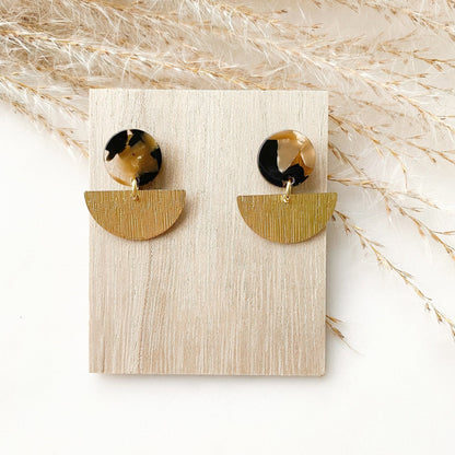 Boho Ohrringe Resin Harz Leomuster - Feenmanufaktur