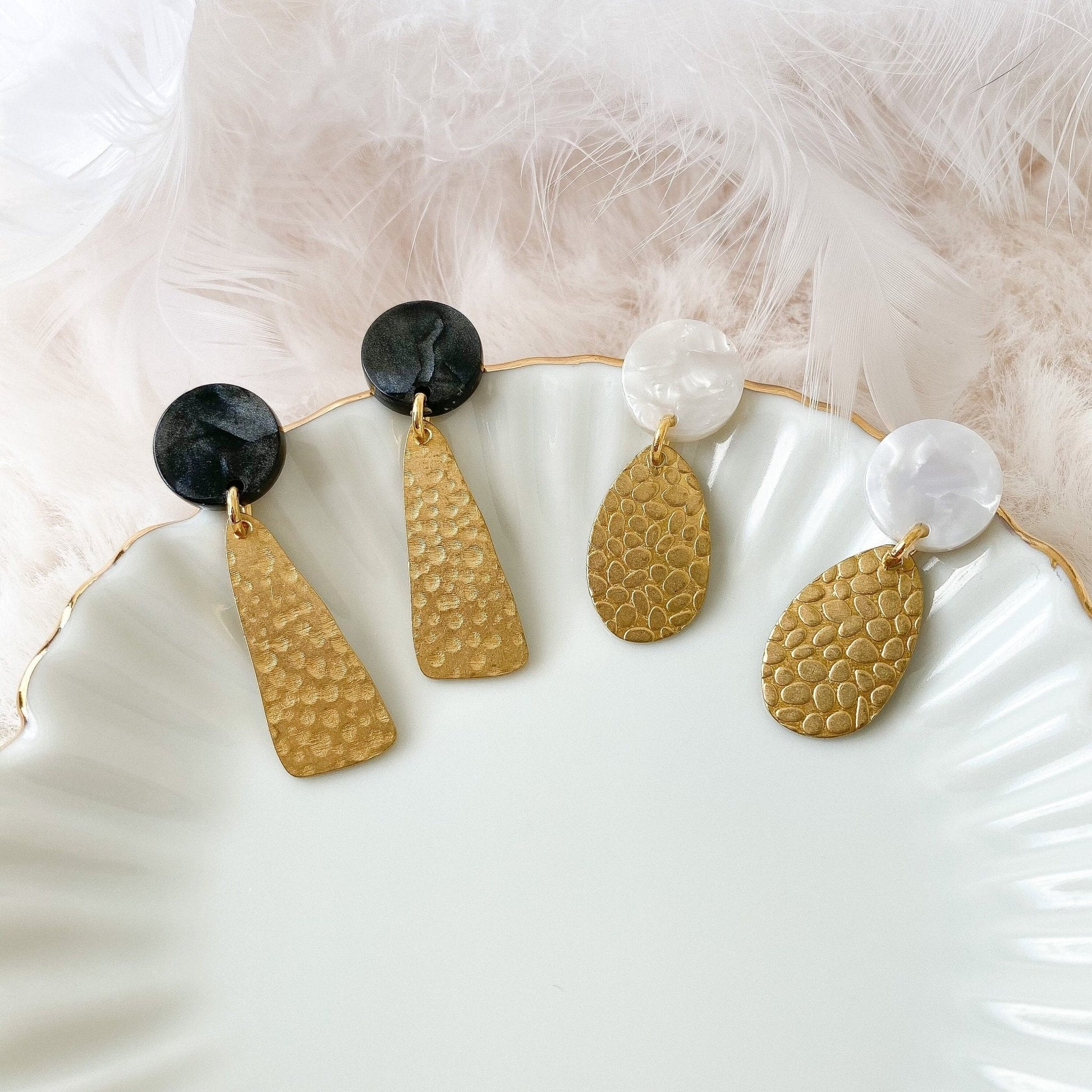 Boho Ohrringe Resin Harz minimalistisch - Feenmanufaktur