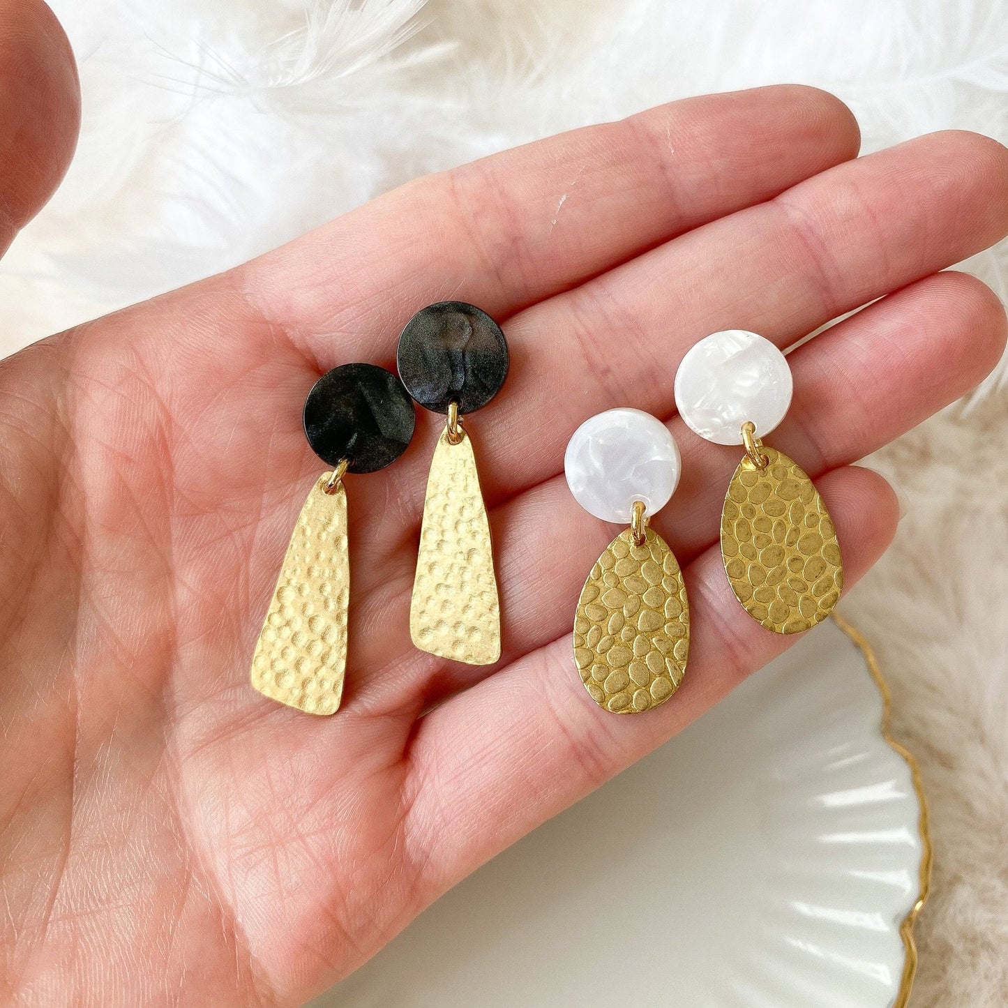 Boho Ohrringe Resin Harz minimalistisch - Feenmanufaktur