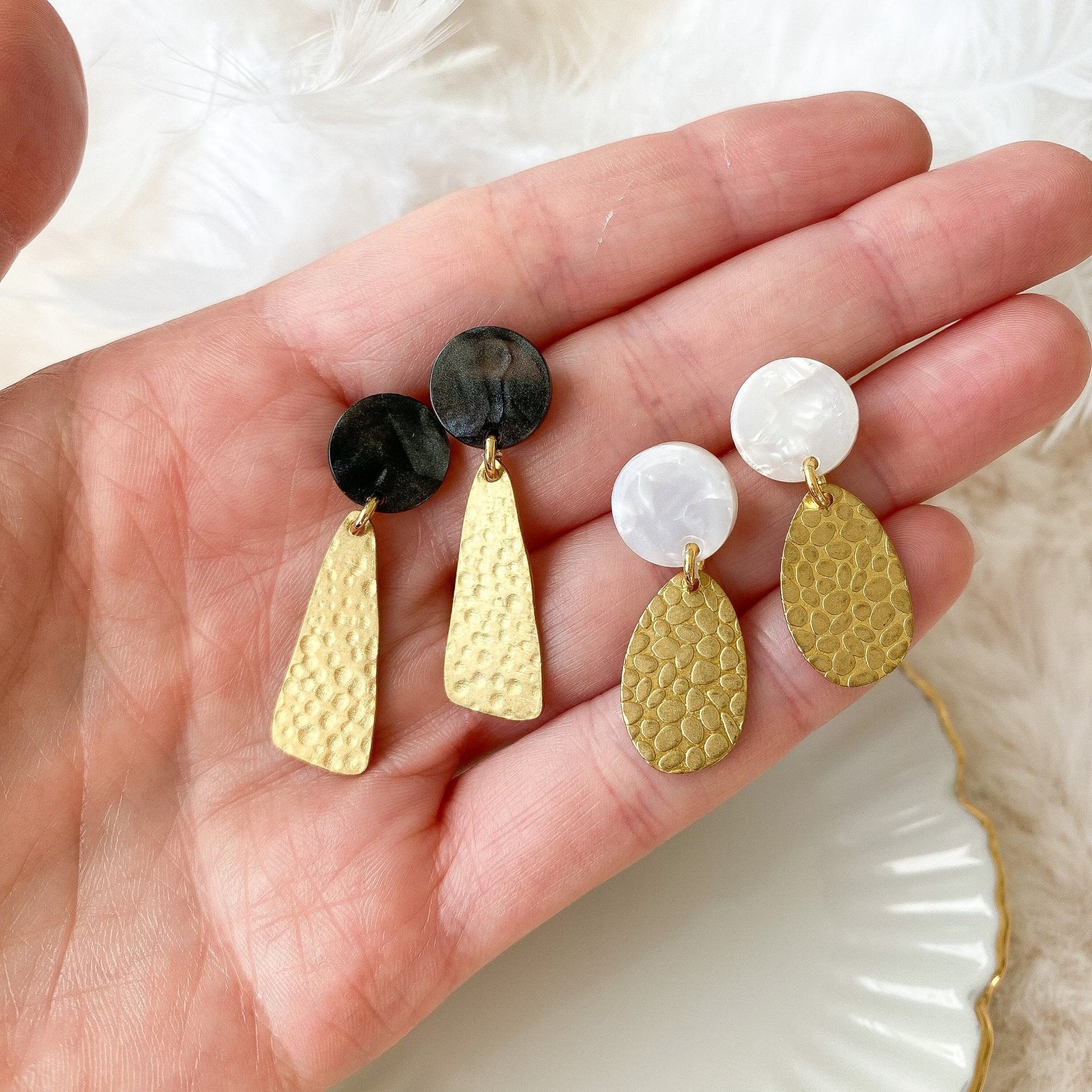 Boho Ohrringe Resin Harz minimalistisch - Feenmanufaktur