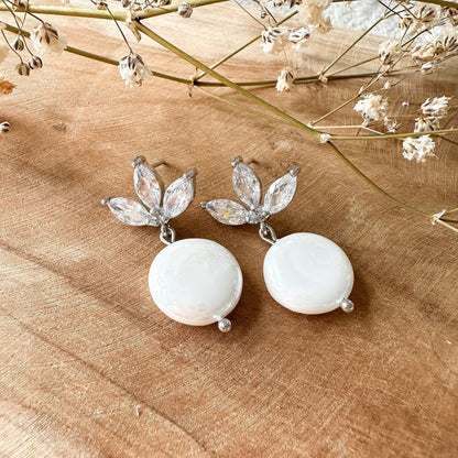 Echtperlen - Ohrringe Braut silber oder gold "Eloise" Hochzeitsschmuck - Feenmanufaktur