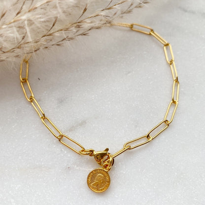 Goldenes Armband mit römischer Münze - Feenmanufaktur