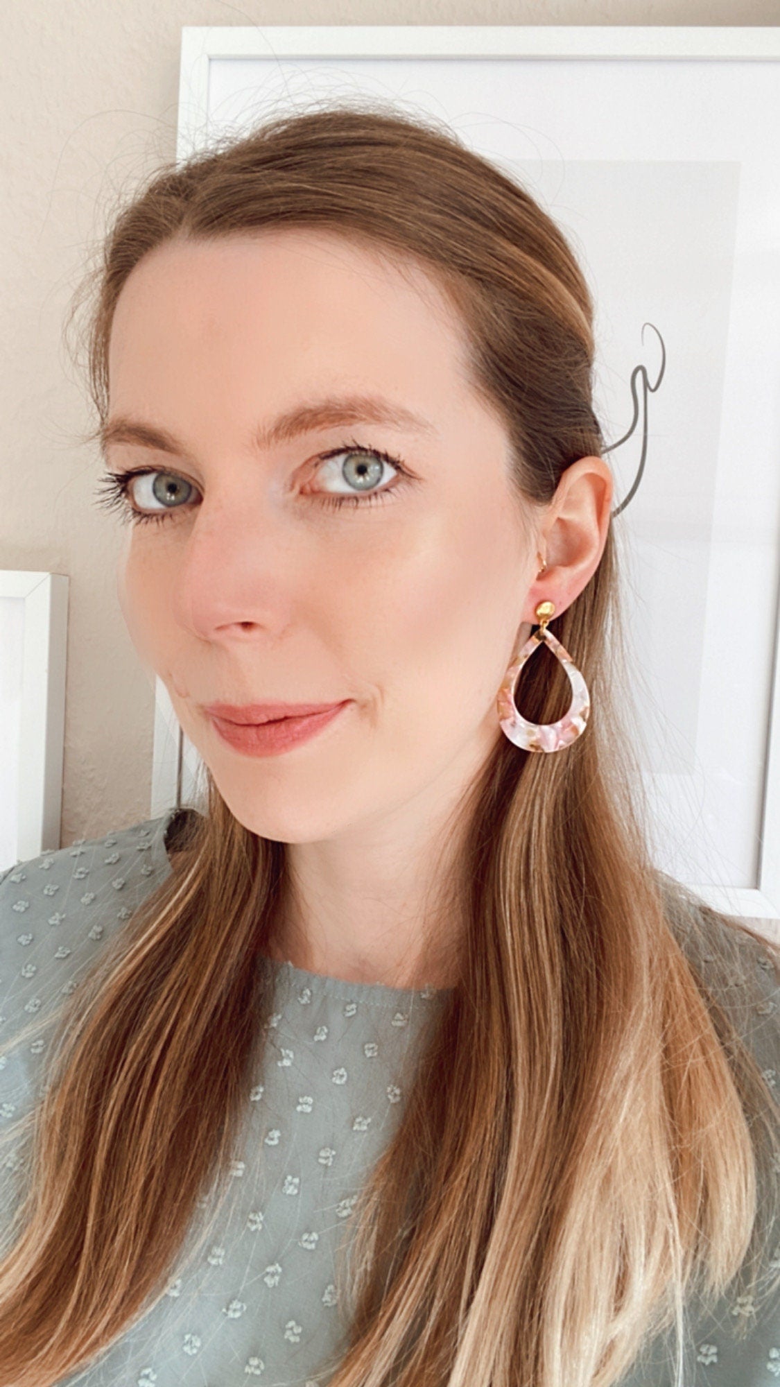 Handgefertigte Resin Ohrringe "Anna" in rosa - Feenmanufaktur