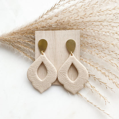 Polymer Clay Ohrringe "Marokko" beige gold