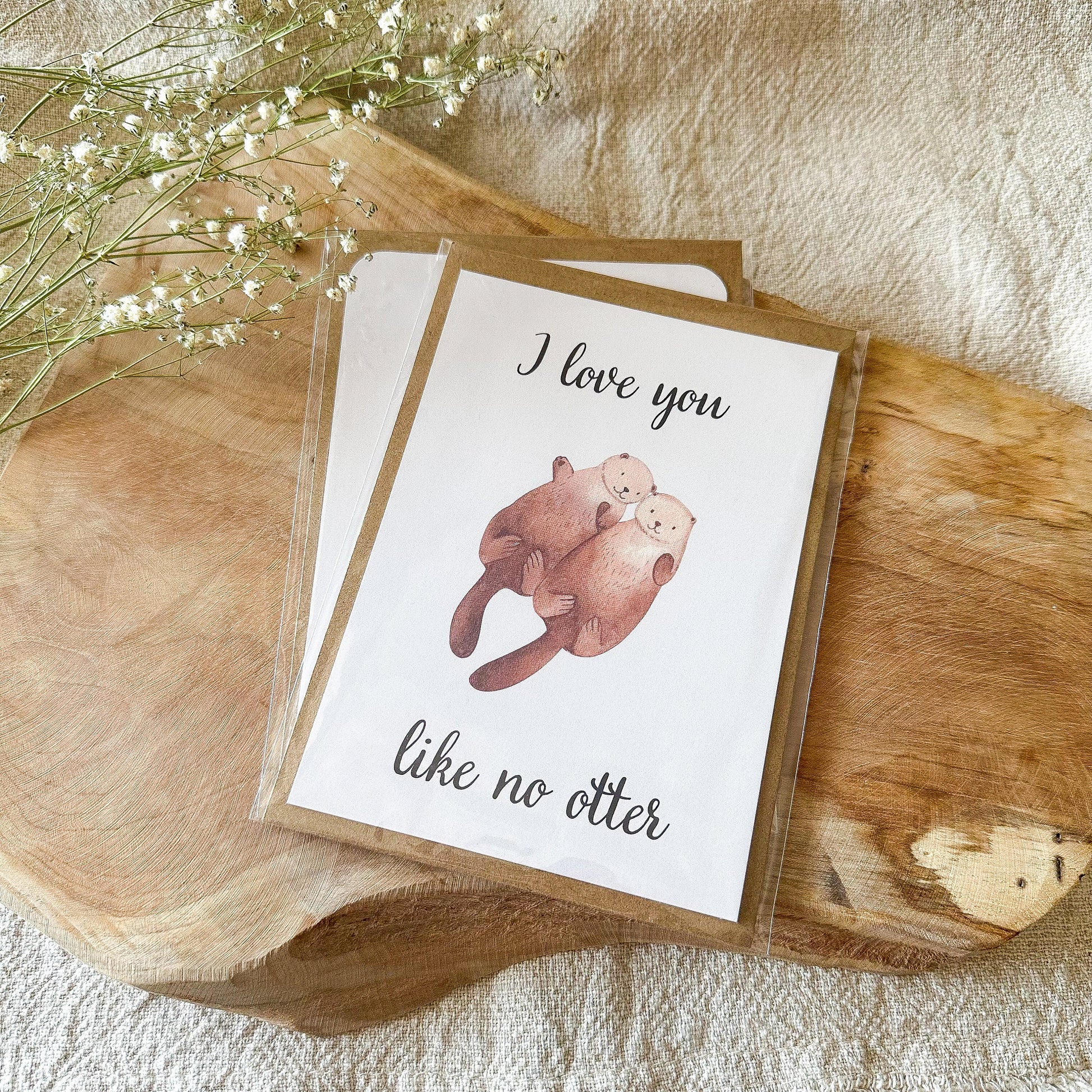 Postkarte "I love you like no otter" inkl. Umschlag (A6)