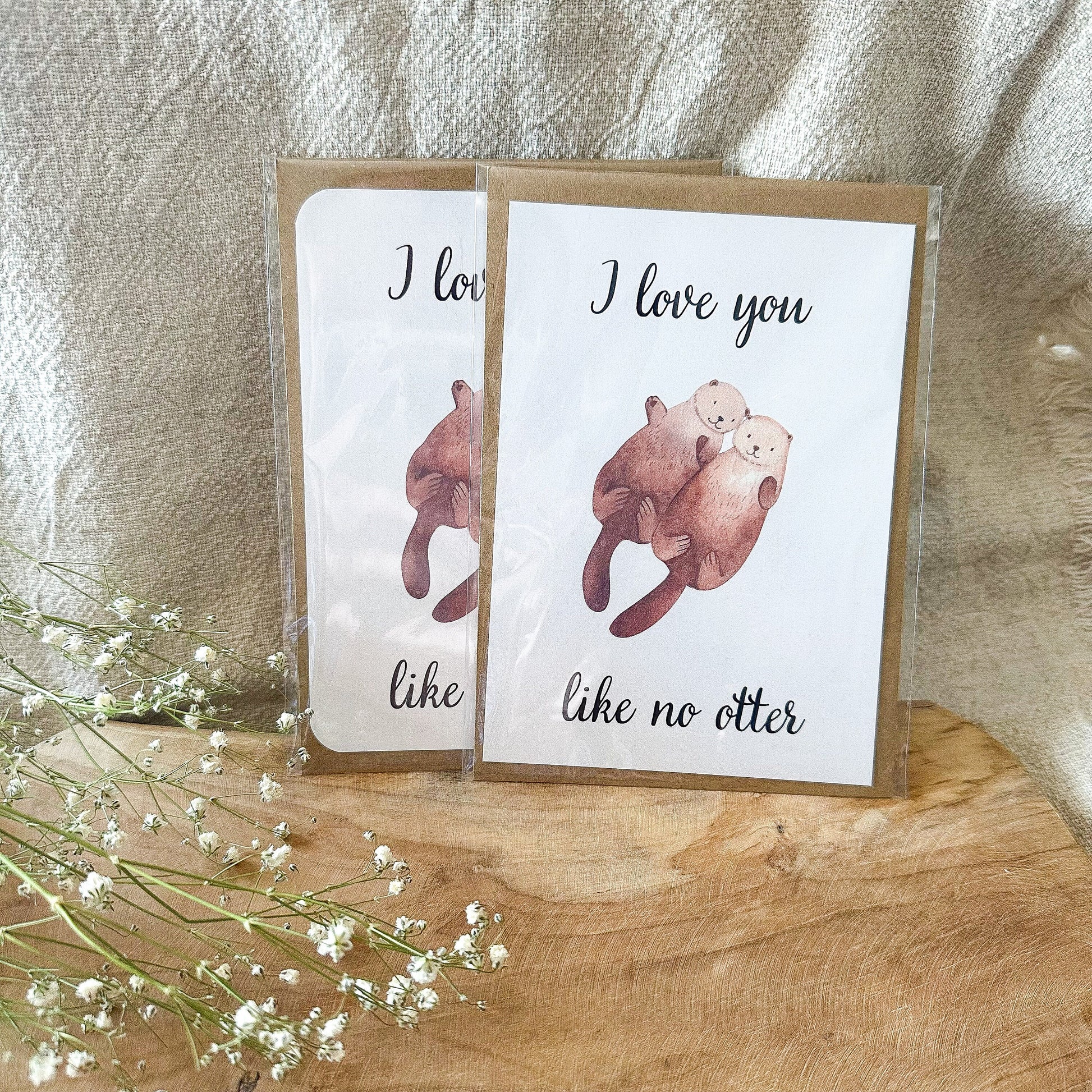 Postkarte "I love you like no otter" inkl. Umschlag (A6)