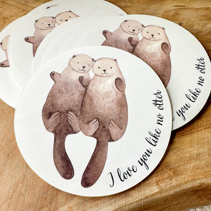 Sticker "I love you like no otter" Aufkleber rund 9,5 cm