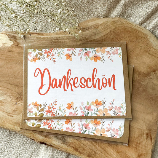 Postkarte "Dankeschön" inkl. Umschlag (A6)