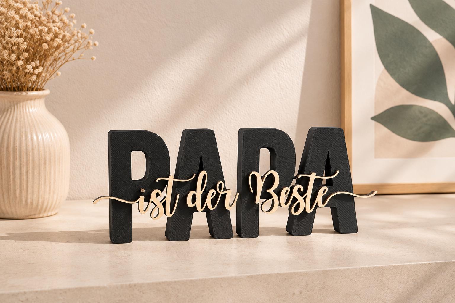 3MF | 3D Druckdatei Papa ist der Beste – Vatertag Deko mit kommerzieller Nutzung