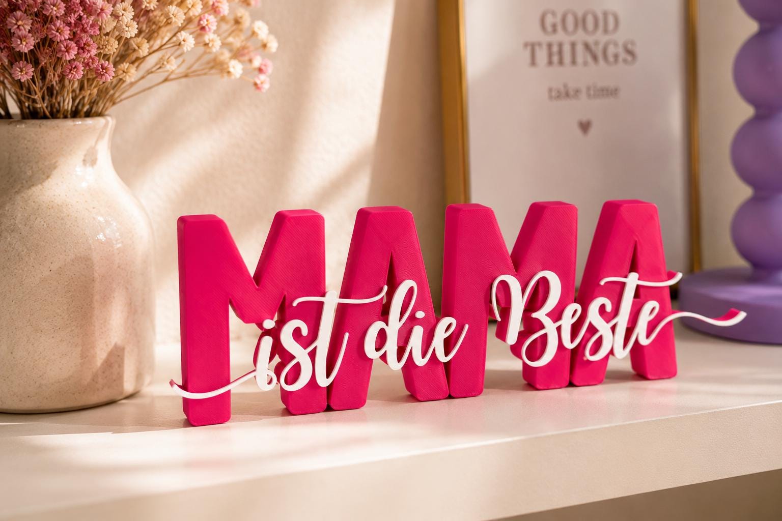 3MF | 3D DRUCKDATEI Mama ist die Beste – Muttertag Deko mit kommerzieller Nutzung