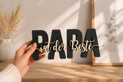 3MF | 3D DRUCKDATEI Papa ist der Beste – Vatertag Deko mit kommerzieller Nutzung