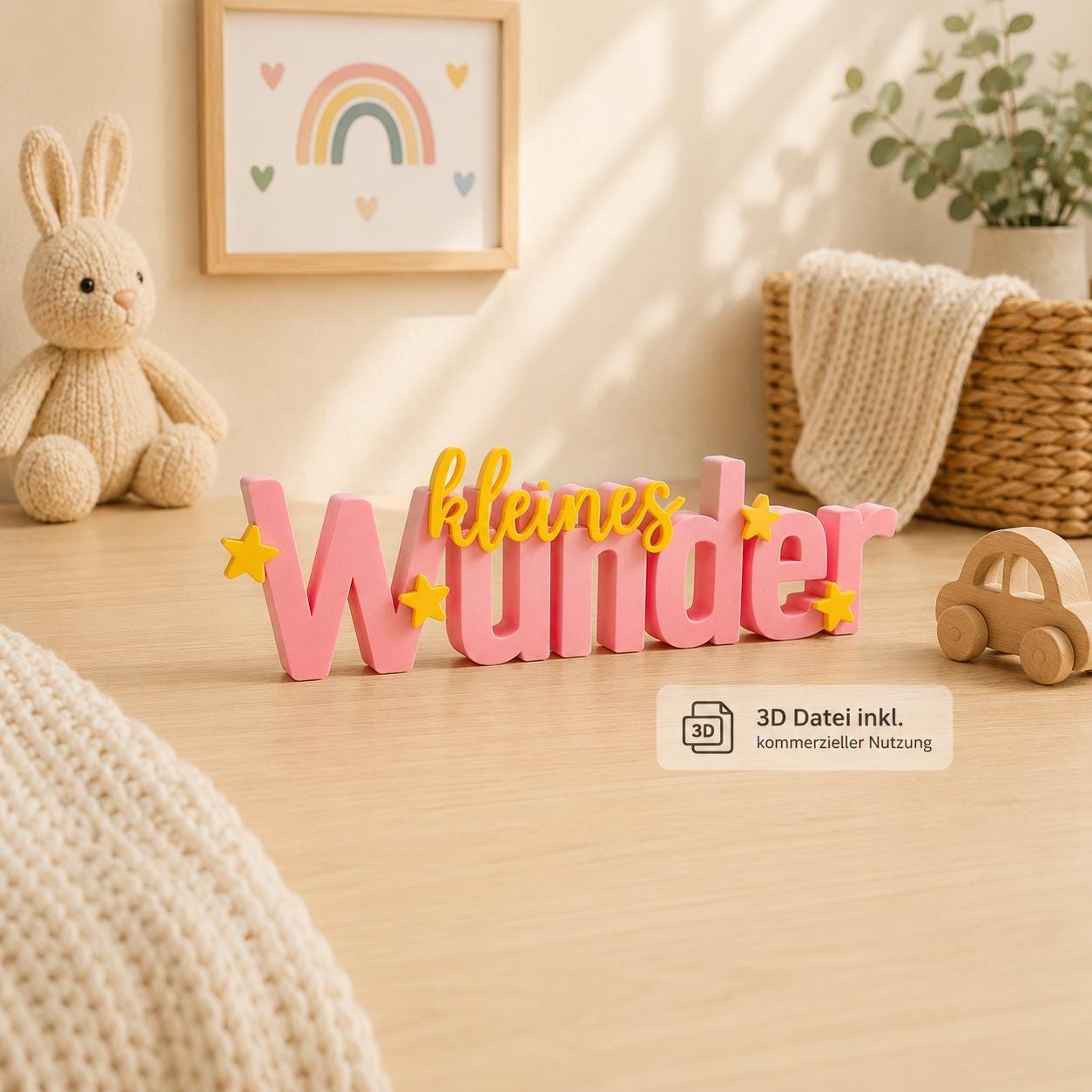 3MF | 3D Druckdatei kleines Wunder – Baby Kinderzimmer Deko mit kommerzieller Nutzung