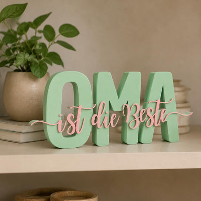 3MF | 3D Druckdatei Oma ist die Beste – Geschenk Omi Deko mit kommerzieller Nutzung
