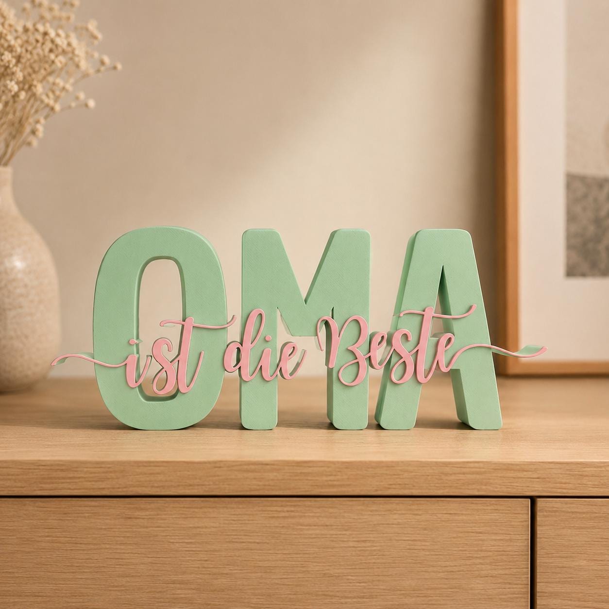 3MF | 3D Druckdatei Oma ist die Beste – Geschenk Omi Deko mit kommerzieller Nutzung