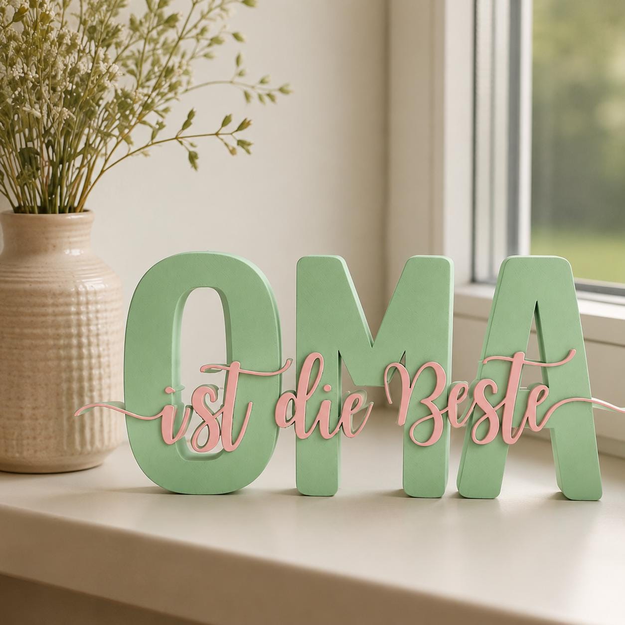 3MF | 3D Druckdatei Oma ist die Beste – Geschenk Omi Deko mit kommerzieller Nutzung