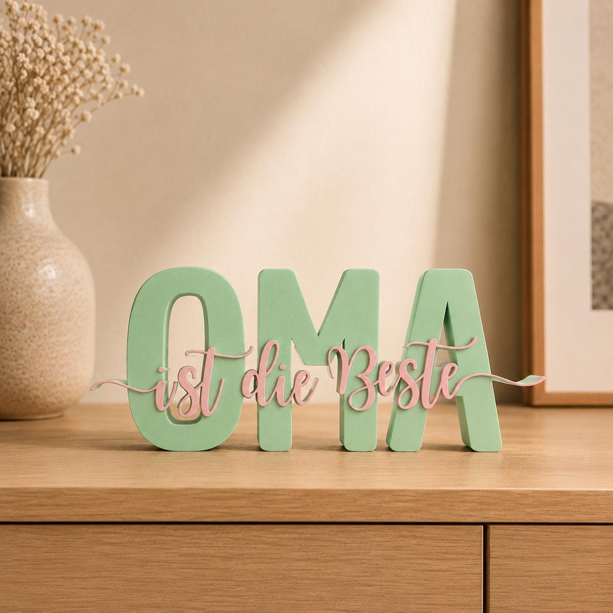 3MF | 3D Druckdatei Oma ist die Beste – Geschenk Omi Deko mit kommerzieller Nutzung