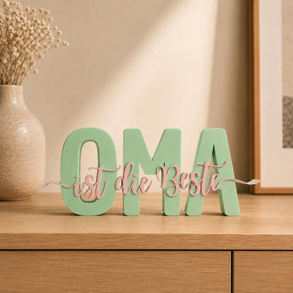 3MF | 3D Druckdatei Oma ist die Beste – Geschenk Omi Deko mit kommerzieller Nutzung