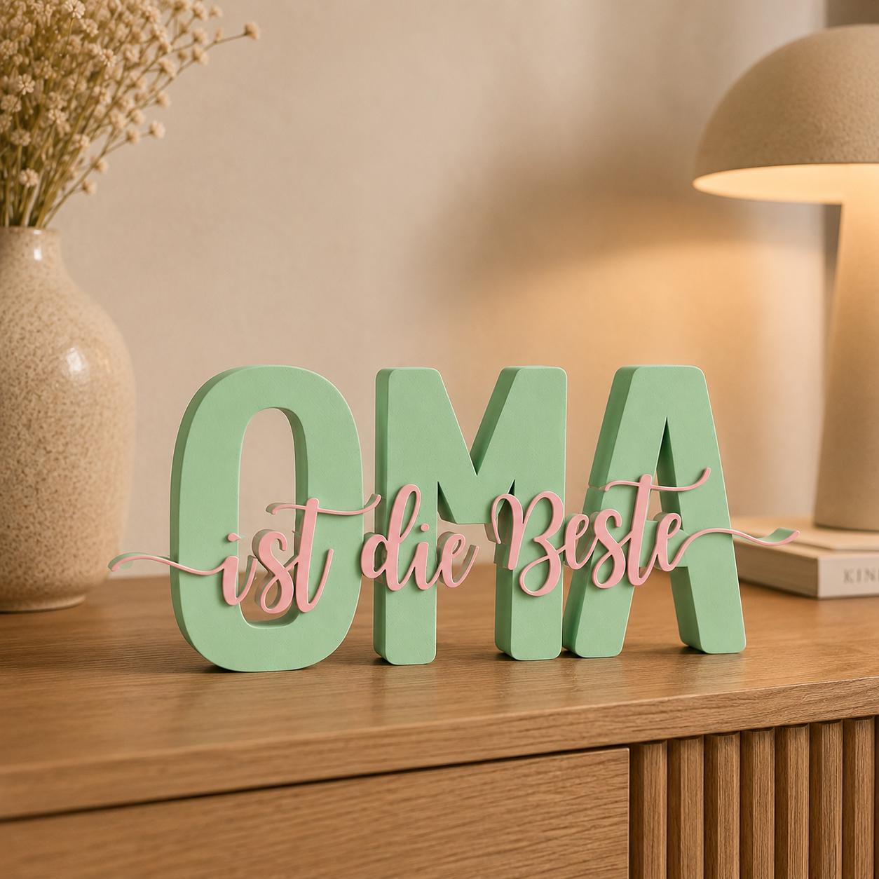 3MF | 3D Druckdatei Oma ist die Beste – Geschenk Omi Deko mit kommerzieller Nutzung