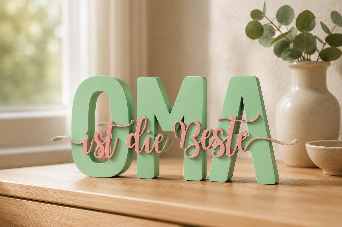 3MF | 3D Druckdatei Oma ist die Beste – Geschenk Omi Deko mit kommerzieller Nutzung