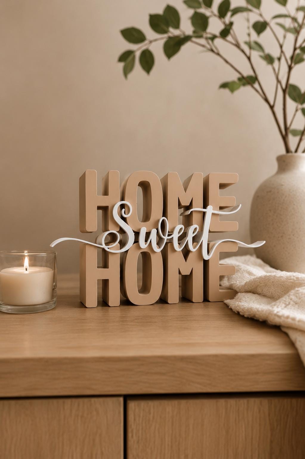 Home Sweet Home STL Datei & 3MF | 3D Druck Schriftzug für Wohnzimmer | Dekoration | Bambu Lab kompatibel | kommerzielle Nutzung