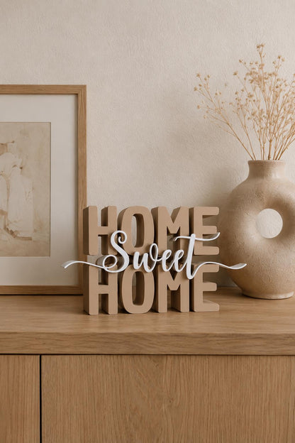 Home Sweet Home STL Datei & 3MF | 3D Druck Schriftzug für Wohnzimmer | Dekoration | Bambu Lab kompatibel | kommerzielle Nutzung
