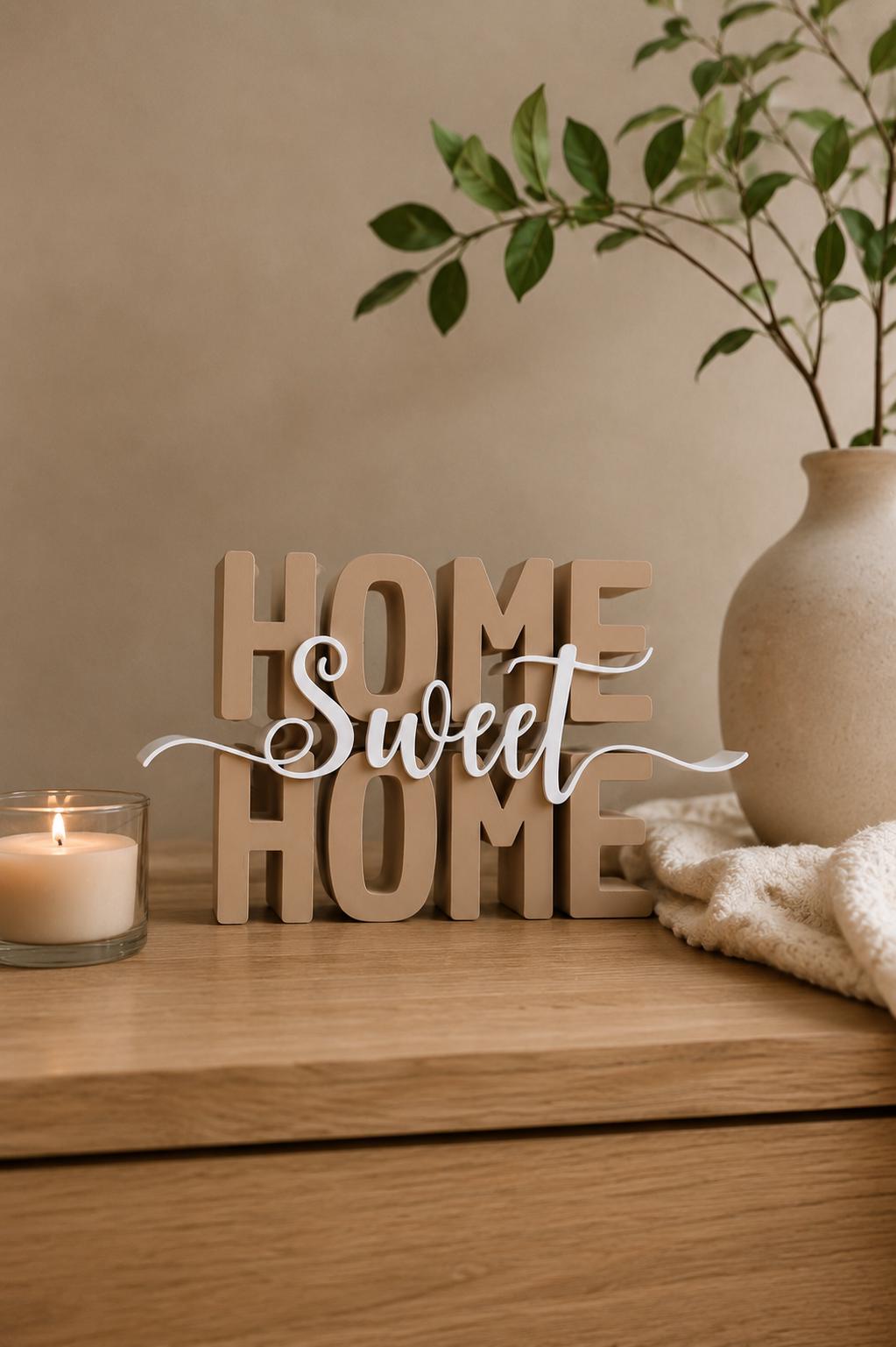 Home Sweet Home STL Datei & 3MF | 3D Druck Schriftzug für Wohnzimmer | Dekoration | Bambu Lab kompatibel | kommerzielle Nutzung