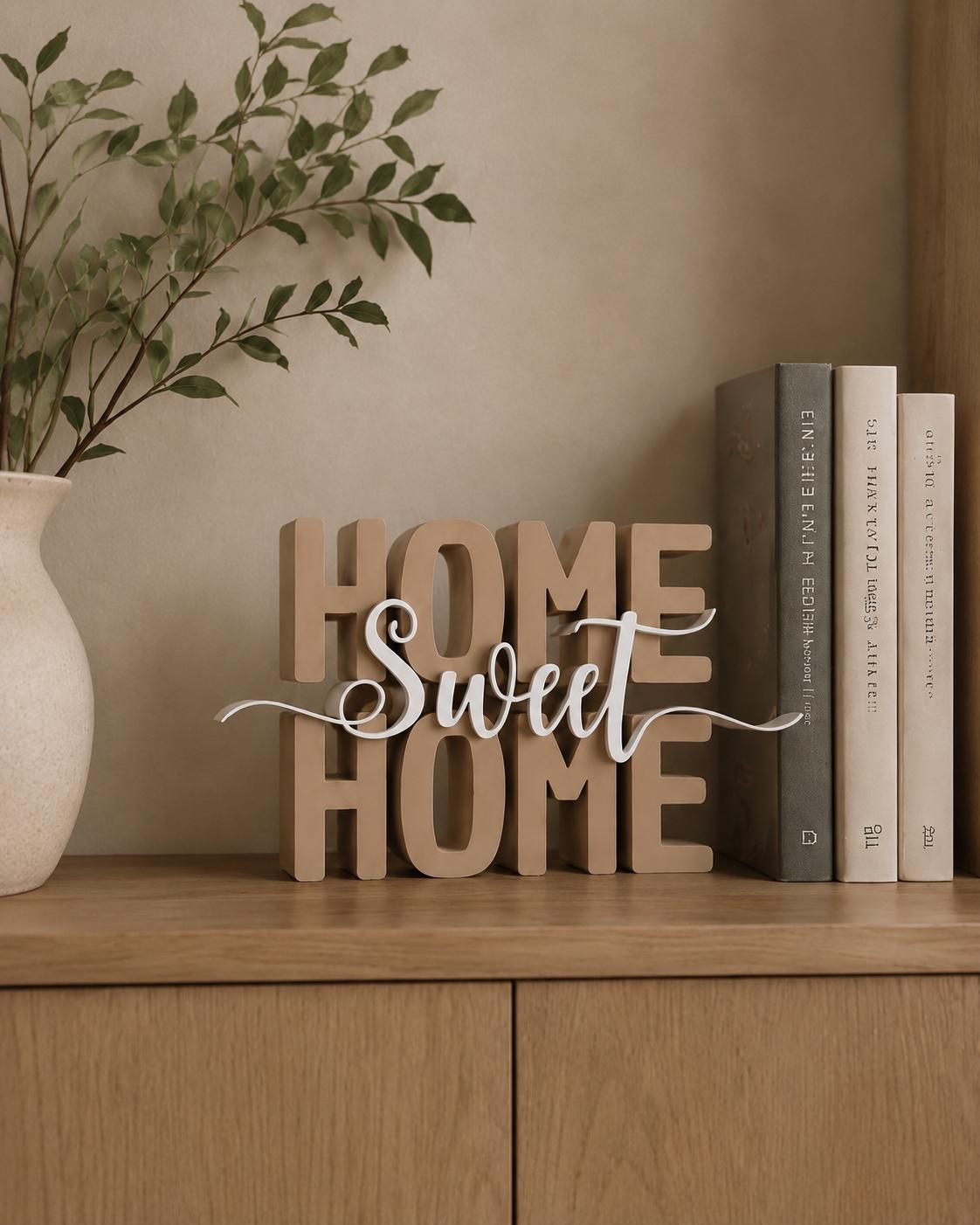 Home Sweet Home STL Datei & 3MF | 3D Druck Schriftzug für Wohnzimmer | Dekoration | Bambu Lab kompatibel | kommerzielle Nutzung