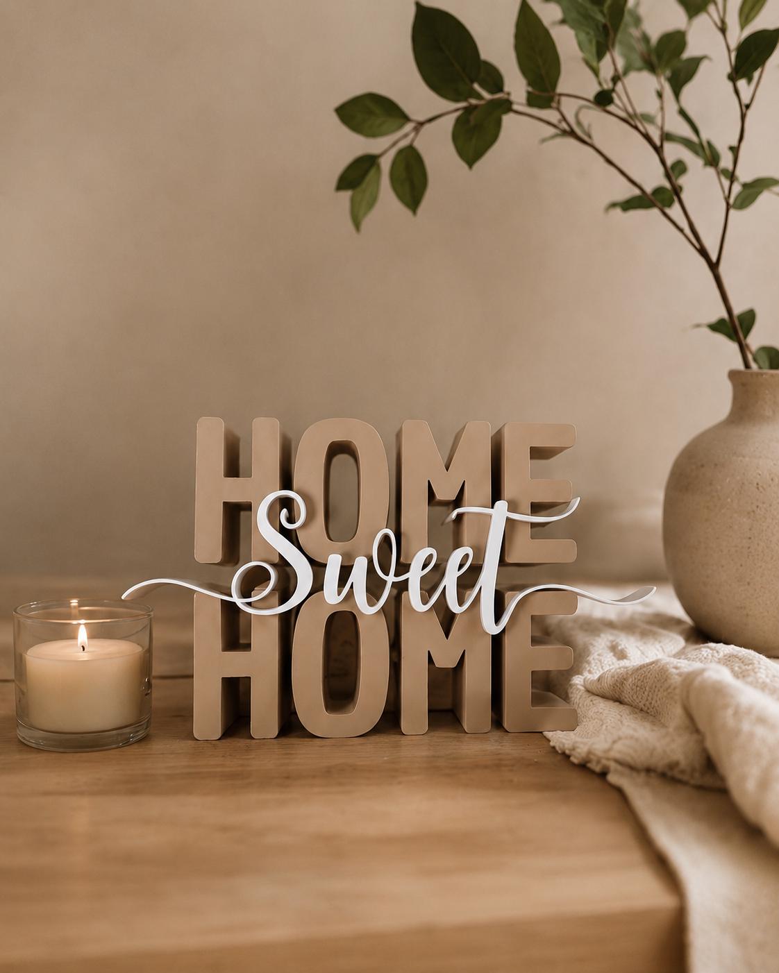 Home Sweet Home STL Datei & 3MF | 3D Druck Schriftzug für Wohnzimmer | Dekoration | Bambu Lab kompatibel | kommerzielle Nutzung