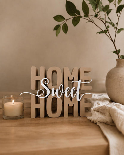 Home Sweet Home STL Datei & 3MF | 3D Druck Schriftzug für Wohnzimmer | Dekoration | Bambu Lab kompatibel | kommerzielle Nutzung