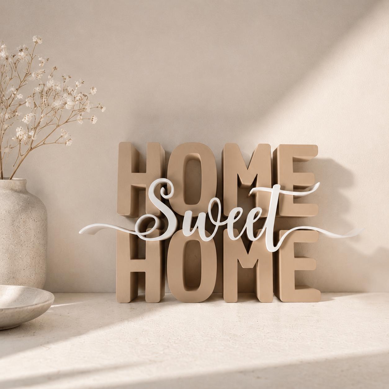 Home Sweet Home STL Datei & 3MF | 3D Druck Schriftzug für Wohnzimmer | Dekoration | Bambu Lab kompatibel | kommerzielle Nutzung