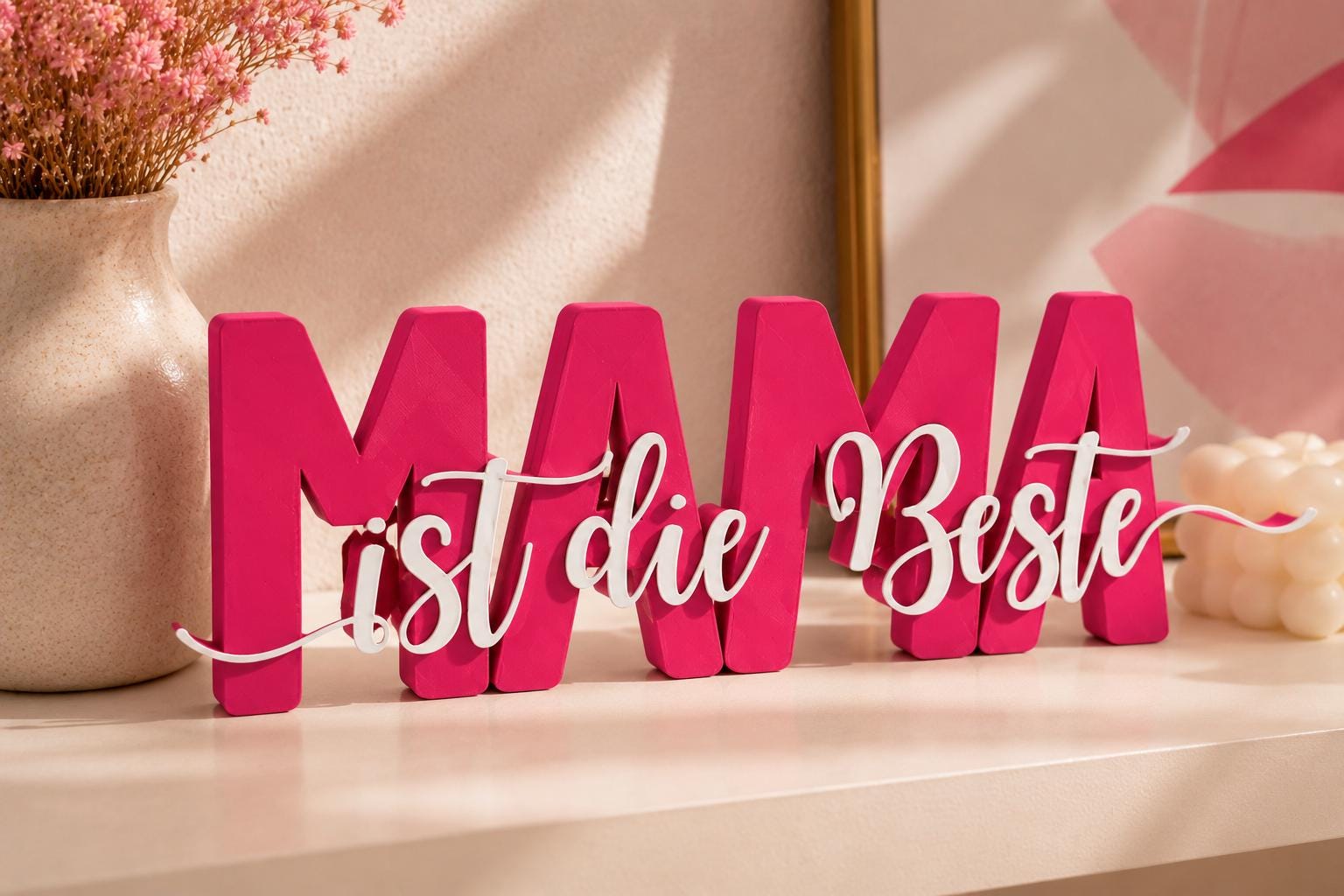 3MF | 3D DRUCKDATEI Mama ist die Beste – Muttertag Deko mit kommerzieller Nutzung