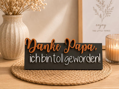 3MF | 3D Druckdatei Danke Papa – Vatertag Deko mit kommerzieller Nutzung