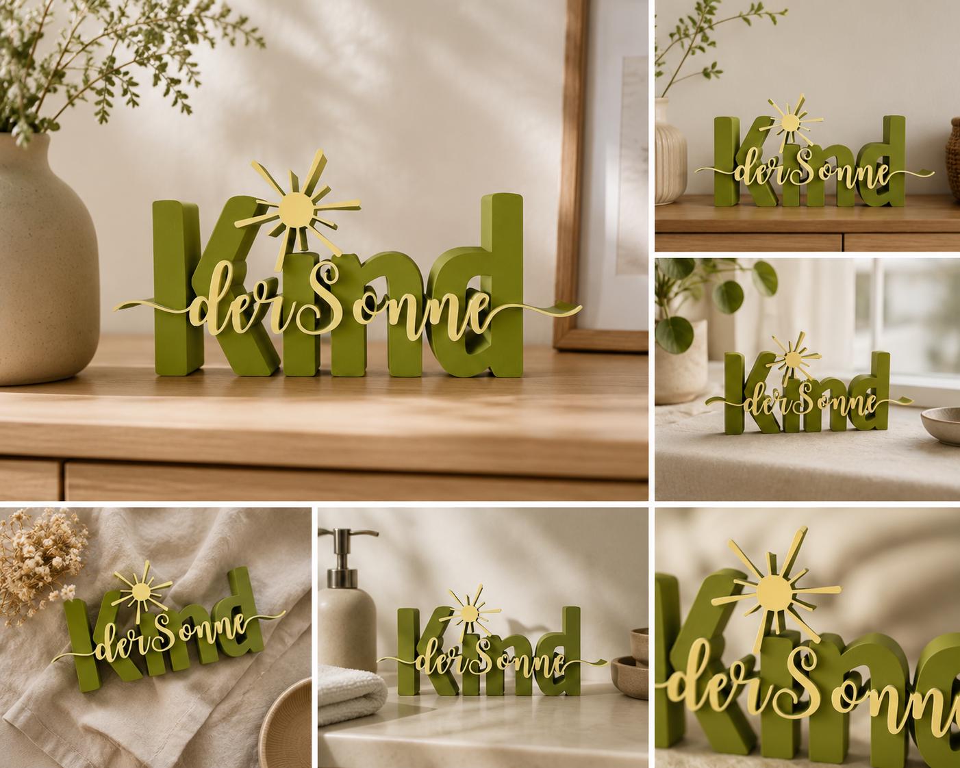 Kind der Sonne STL Datei & 3MF | 3D Druck Schriftzug für Kinderzimmer | Dekoration | Bambu Lab kompatibel | kommerzielle Nutzung