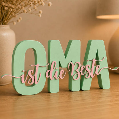 3MF | 3D Druckdatei Oma ist die Beste – Geschenk Omi Deko mit kommerzieller Nutzung