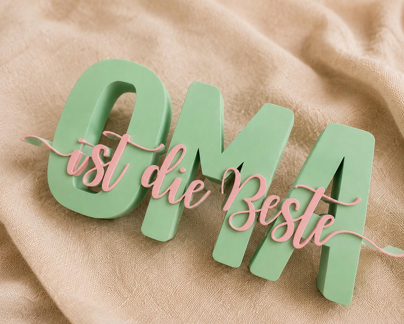 3MF | 3D Druckdatei Oma ist die Beste – Geschenk Omi Deko mit kommerzieller Nutzung