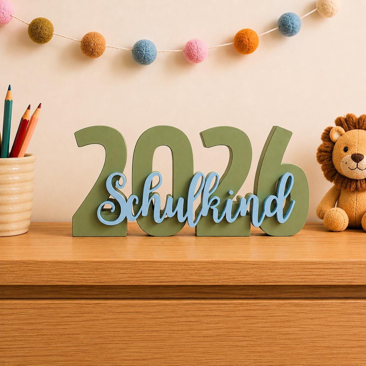 3MF | 3D Druckdatei Schulkind 2026 STL Datei | Deko zur Einschulung für Mädchen & Jungen | Digital Download inkl. Gewerbelizenz