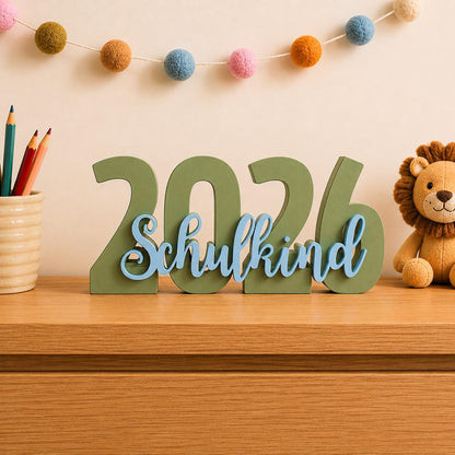 3MF | 3D Druckdatei Schulkind 2026 STL Datei | Deko zur Einschulung für Mädchen & Jungen | Digital Download inkl. Gewerbelizenz