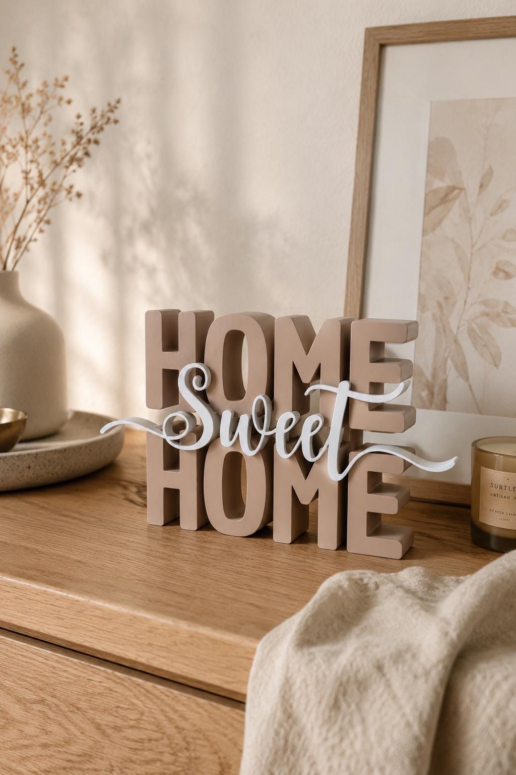 Home Sweet Home STL Datei & 3MF | 3D Druck Schriftzug für Wohnzimmer | Dekoration | Bambu Lab kompatibel | kommerzielle Nutzung