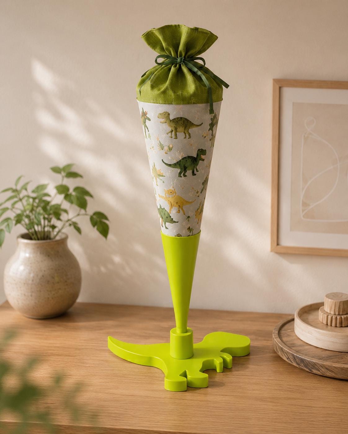 3MF | 3D Druckdatei Schultütenhalter Dinosaurier | STL Datei | Einschulung Deko | inkl. Gewerbelizenz - Schultütenständer Kinder Schulkind