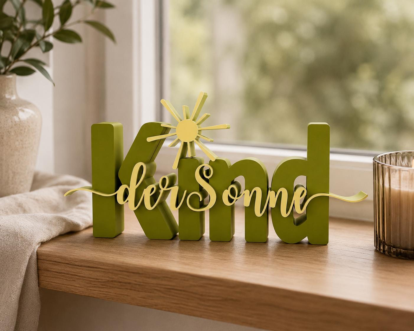 Kind der Sonne STL Datei & 3MF | 3D Druck Schriftzug für Kinderzimmer | Dekoration | Bambu Lab kompatibel | kommerzielle Nutzung