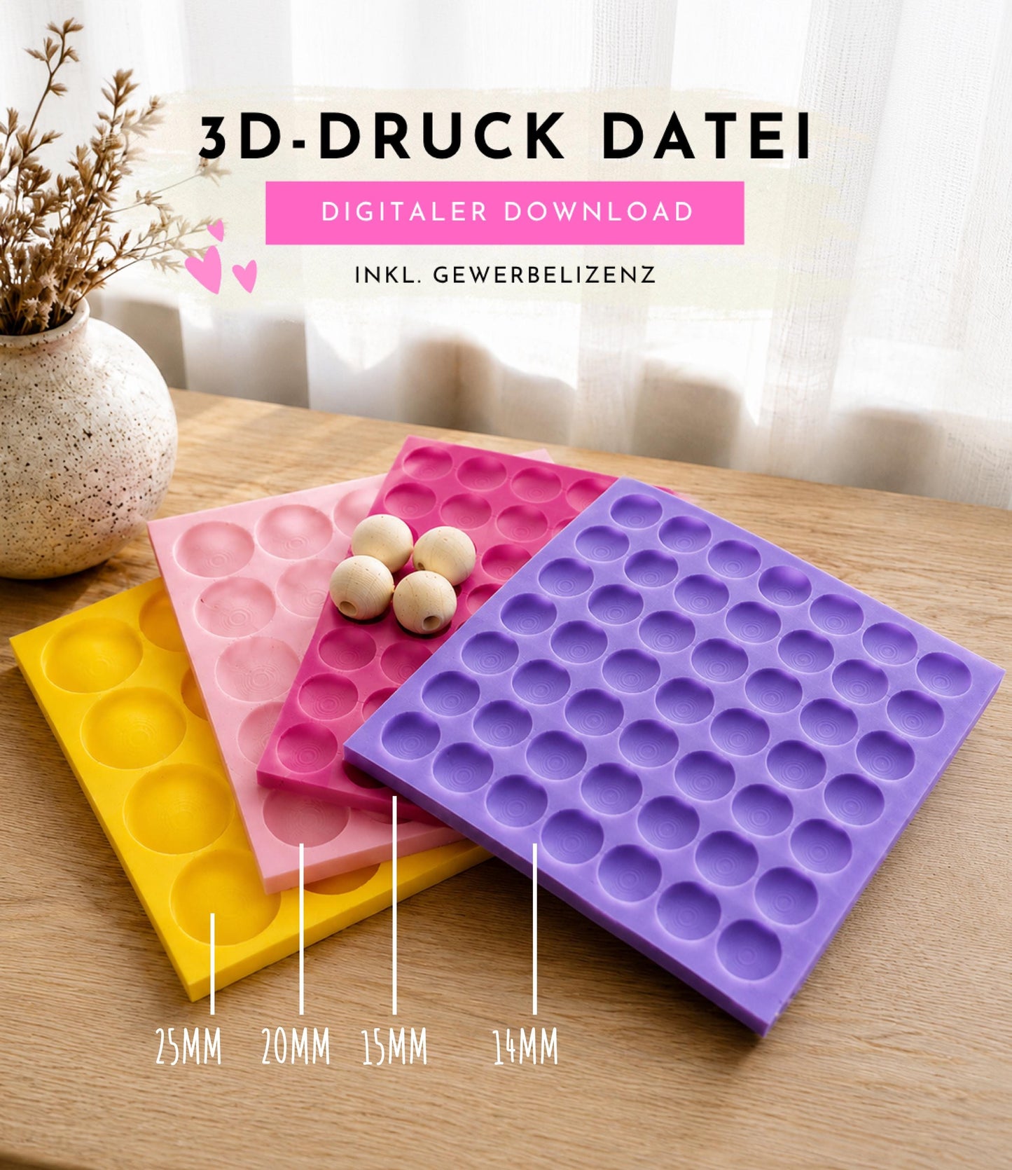 3MF | 3D xTool F1 Perlenhalter STL | 3D-Druckdatei Gravierschablone für Perlen, Holzkugeln & Kugeln | Lasergravur Jig inkl. Gewerbelizenz