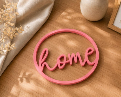 3D-Druck Datei Türschild Home rund | STL Download für moderne Türdekoration & Haustür Deko | inkl. Gewerbelizenz für Verkauf